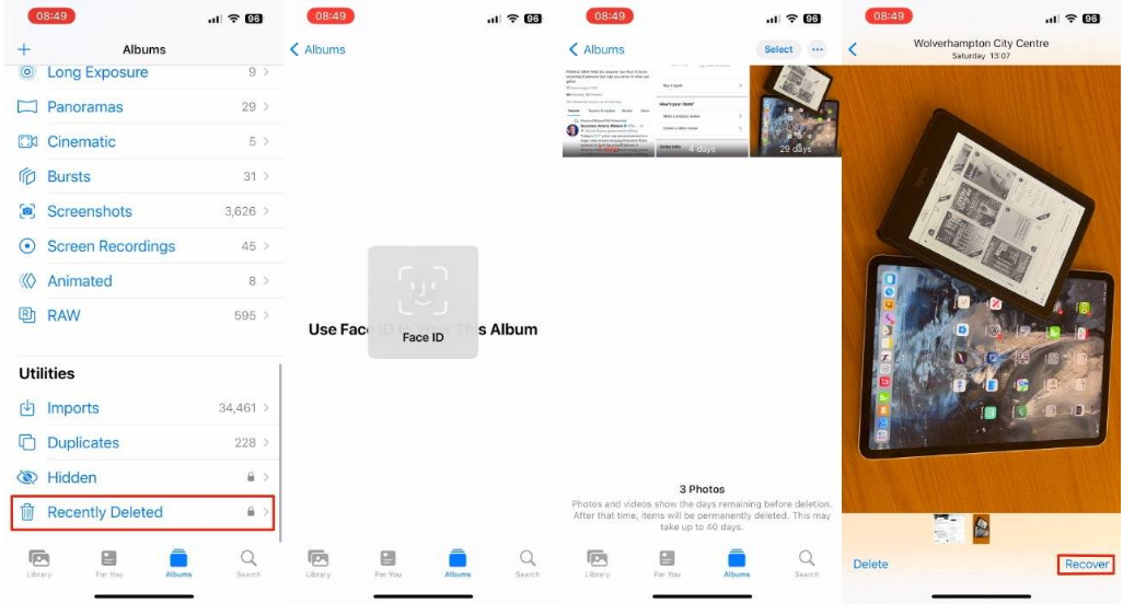 晋安苹果14维修分享 iPhone14 上恢复已删除的照片 